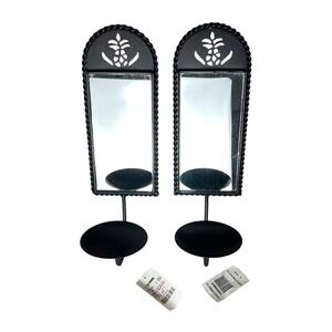 Vintage Yankee Candle Metal Mirrored Candle Wall Sconces Set of 2 Candle Holders